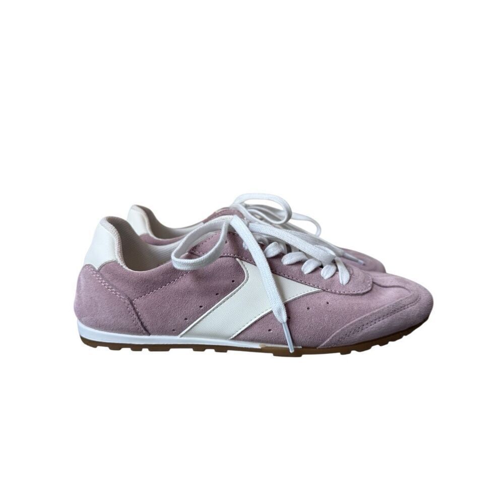 Mila Paoli Made In Italy Genuine Leather Upper Dusty Pink Sneakers Size 7.5